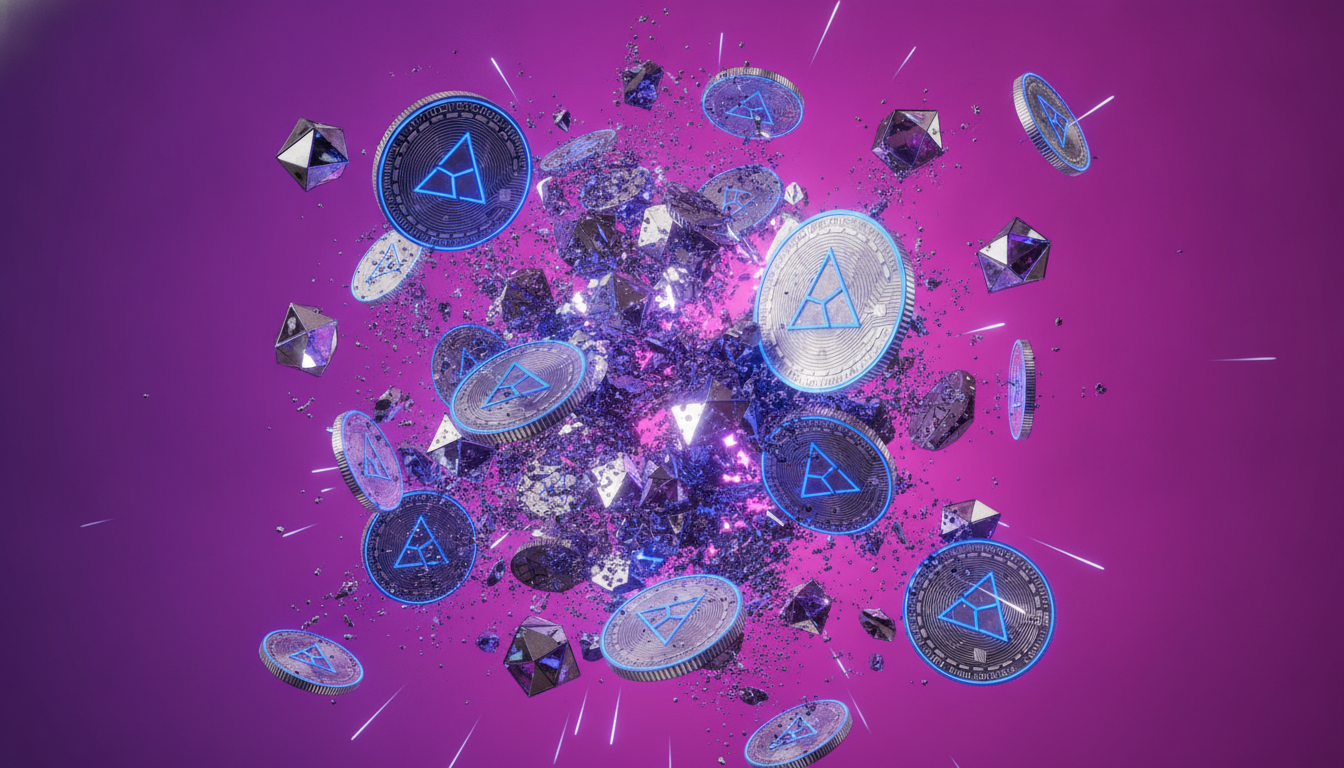 Blockchain network visualization representing DeFi protocol activity and total value locked