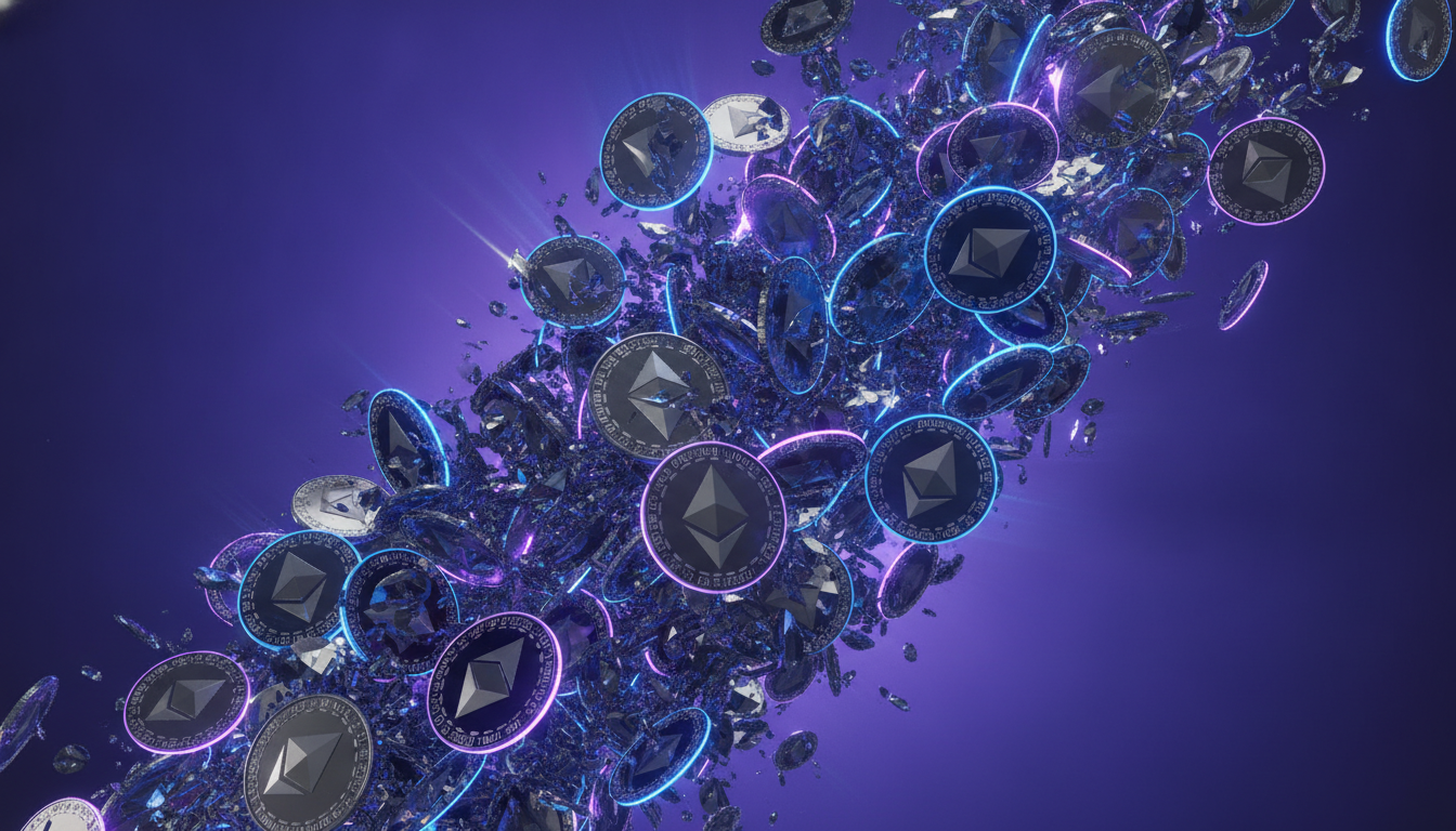 Blockchain network visualization representing DeFi protocol activity and total value locked
