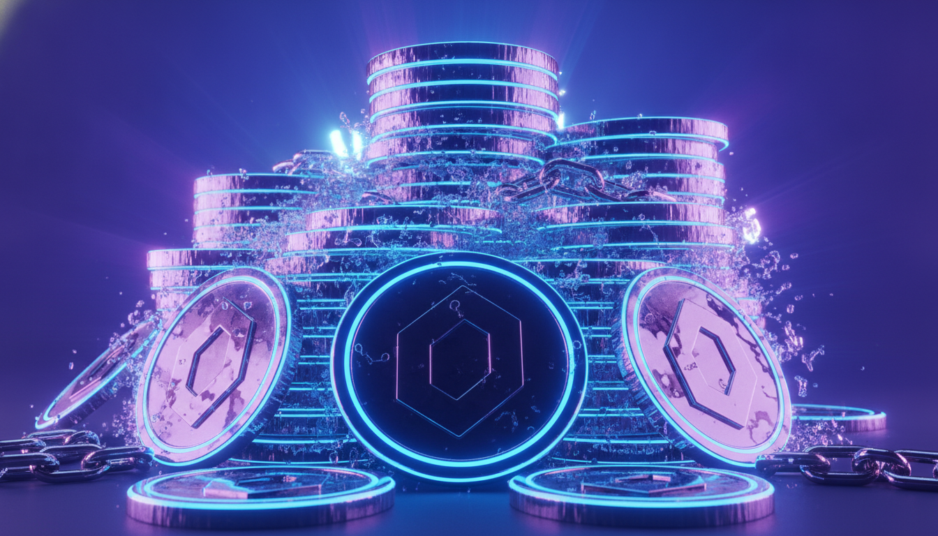 Blockchain network visualization representing DeFi protocol activity and total value locked