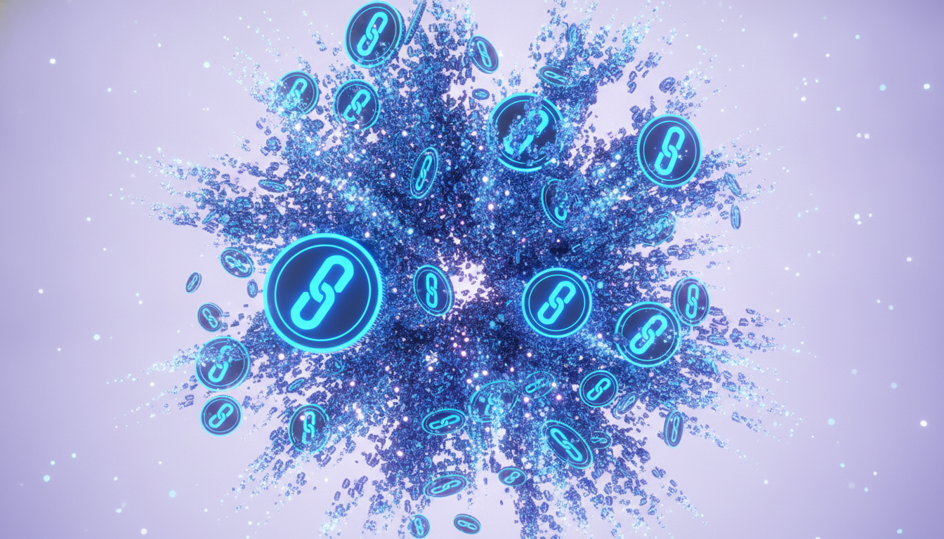 Blockchain network visualization representing DeFi protocol activity and total value locked