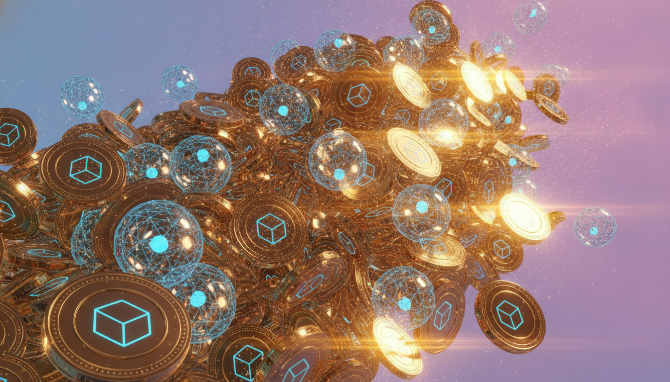 Blockchain network data visualization showing on-chain wallet flows and whale activity