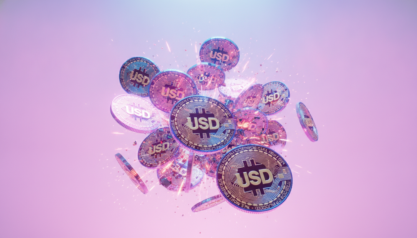 Digital dollar imagery representing stablecoin supply and flows across crypto markets