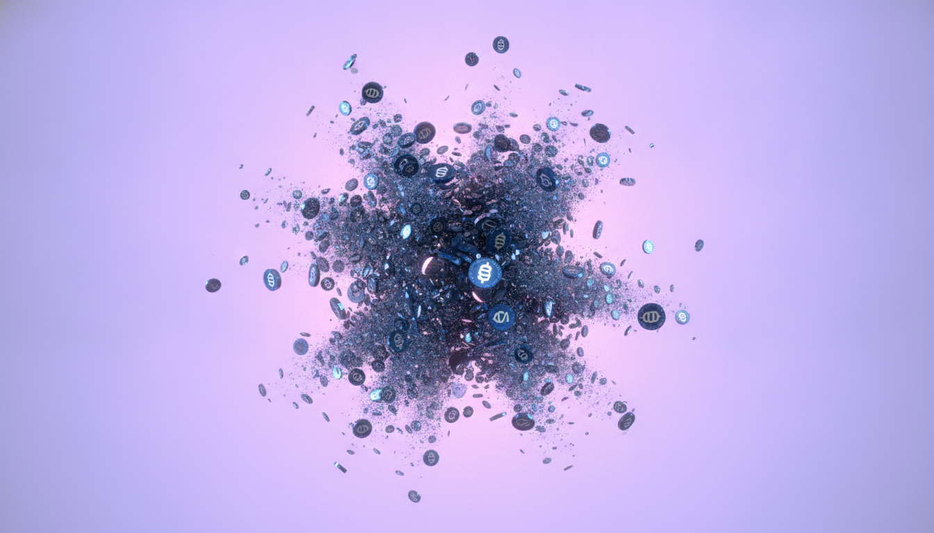 Blockchain network visualization representing DeFi protocol activity and total value locked
