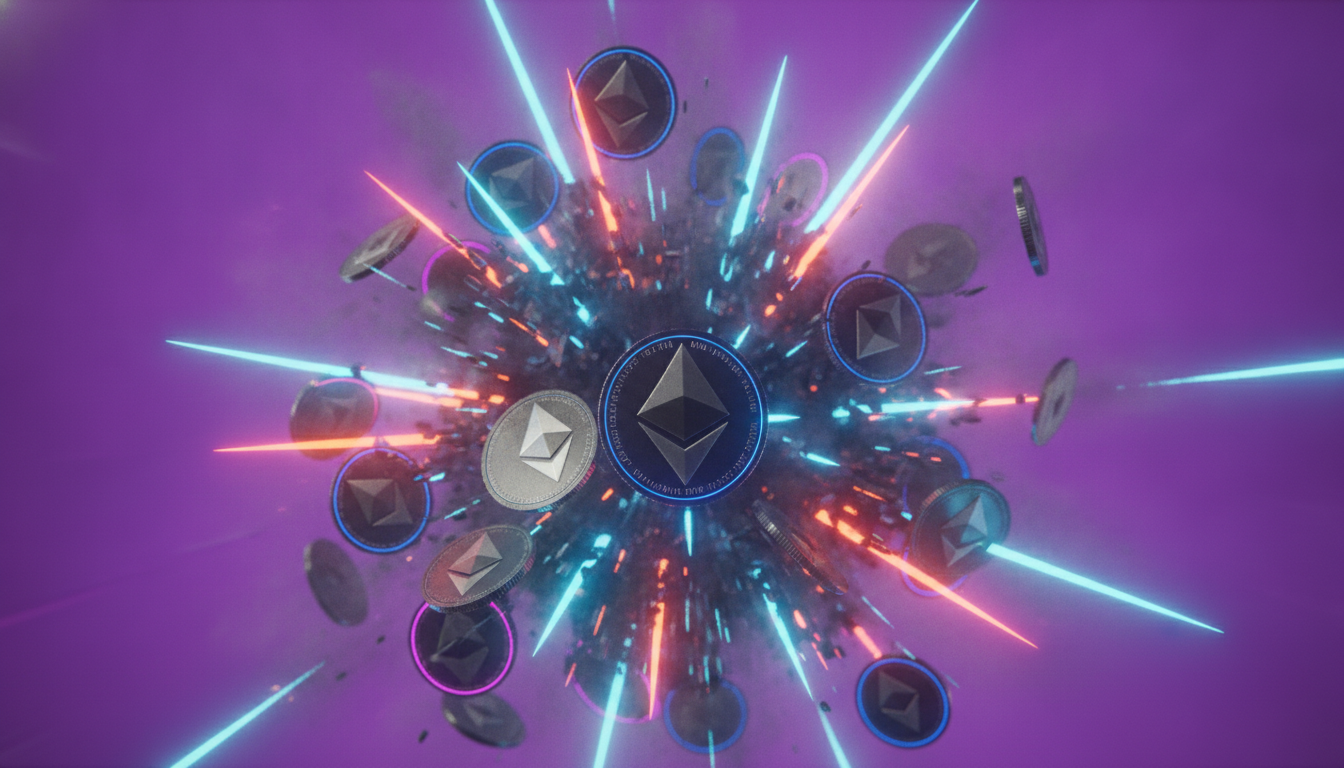 Blockchain network visualization representing DeFi protocol activity and total value locked
