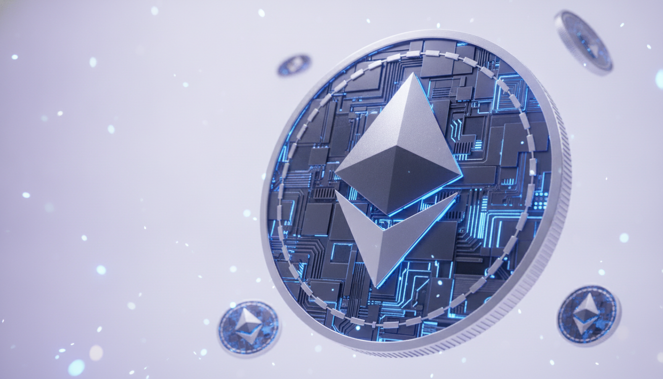 Crypto tokens representing a liquidation cascade with forced selling across leveraged positions