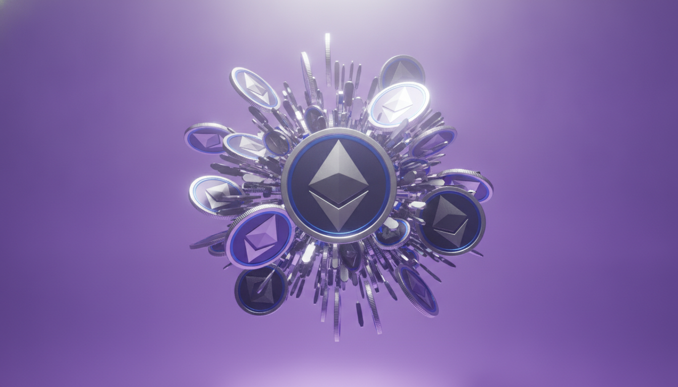 Blockchain network visualization representing DeFi protocol activity and total value locked