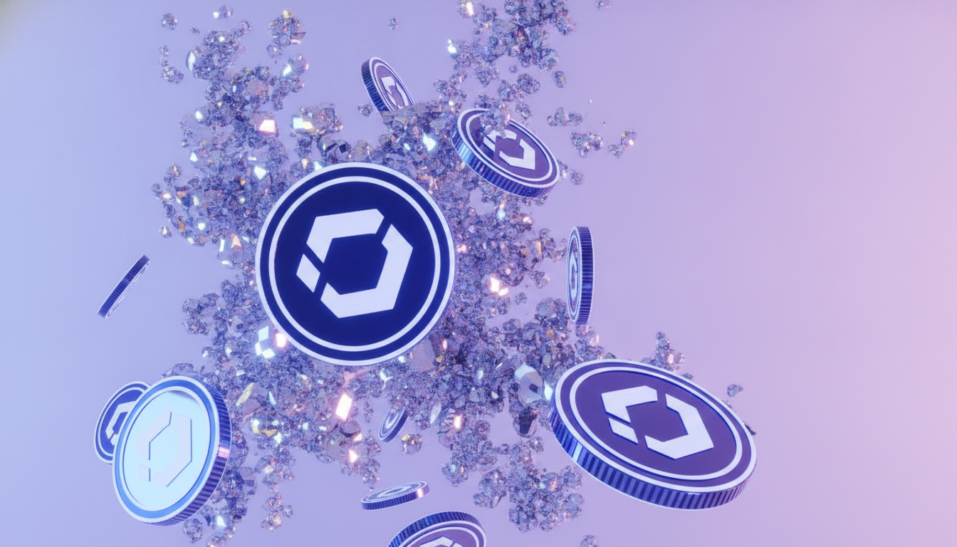 Crypto tokens representing a liquidation cascade with forced selling across leveraged positions