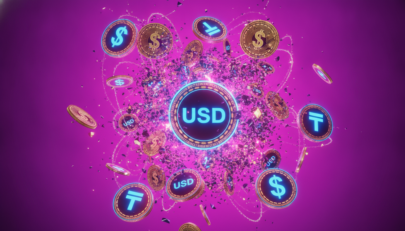 Digital dollar imagery representing stablecoin supply and flows across crypto markets