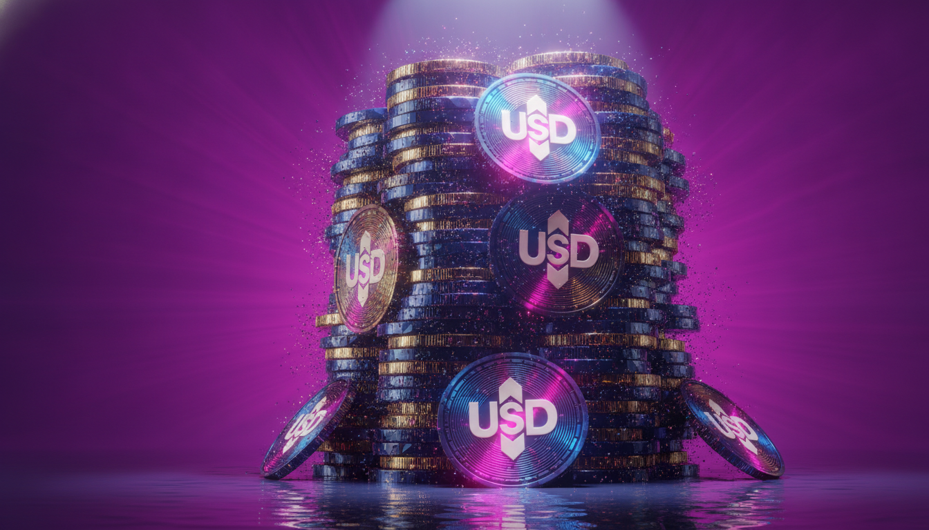 Digital dollar imagery representing stablecoin supply and flows across crypto markets